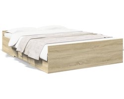 vidaXL - Bedframe - met - lades - bewerkt - hout - sonoma - eikenkleurig - 120x200 - cm