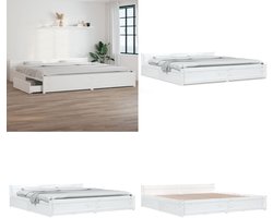 vidaXL Bedframe met lades wit 180x200 cm Super King Size - Bedframe - Bedframes - Bed - Bedbodem