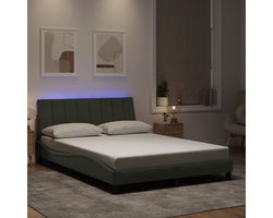 vidaXL - Bedframe - met - LED - zonder - matras - "Hanko" - lichtgrijs - 120x200 - cm