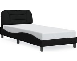 vidaXL - Bedframe - met - LED - zonder - matras - "Hvar" - 80x200 - cm - stof - zwart