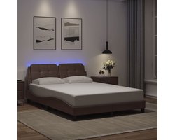 vidaXL - Bedframe - met - LED - zonder - matras - "Zadar" - grijs - 120x200 - cm