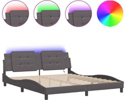 vidaXL - Bedframe - met - LED - zonder - matras - "Zadar" - zwart - 180x200 - cm