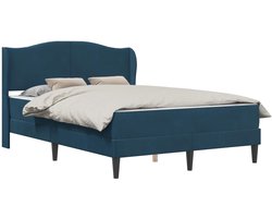 vidaXL - Bedframe - met - matras - Blauw - 120 - x - 200 - cm - fluweel