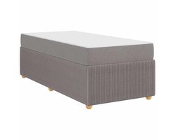 vidaXL - Bedframe - met - matras - met - matras - Taupe - 90 - x - 190 - cm - Stof