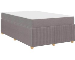 vidaXL - Bedframe - met - matras - Taupe - 120 - x - 190 - cm - Stof