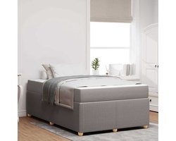vidaXL - Bedframe - met - matras - Taupe - 120 - x - 200 - cm - Stof