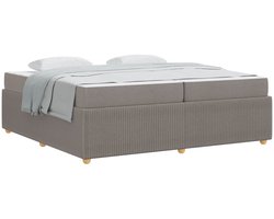 vidaXL - Bedframe - met - matras - Taupe - 200 - x - 200 - cm - Stof