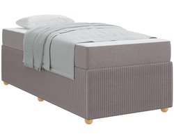 vidaXL - Bedframe - met - matras - Taupe - 80 - x - 200 - cm - Stof