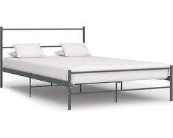 vidaXL - Bedframe - metaal - grijs - 160x200 - cm