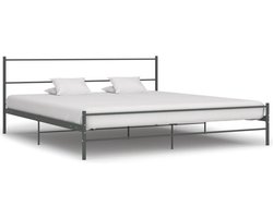 vidaXL - Bedframe - metaal - grijs - 180x200 - cm