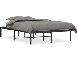 vidaXL - Bedframe - metaal - zwart - 120x190 - cm