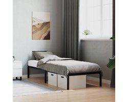 vidaXL - Bedframe - metaal - zwart - 80x200 - cm