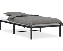 vidaXL - Bedframe - metaal - zwart - 90x190 - cm