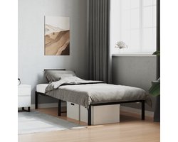 vidaXL - Bedframe - metaal - zwart - 90x200 - cm