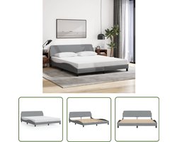 vidaXL Bedframe - Slaapcomfort - Bedframe Dover stof lichtgrijs 180x200 cm - Boxspring - Tweepersoonsbed - Grijs Bed