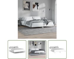 vidaXL Bedframe - Slaapcomfort - Bedframe LED massief hout wit 120x200 cm - Boxspring - Hoofdbord - Led Verlichting