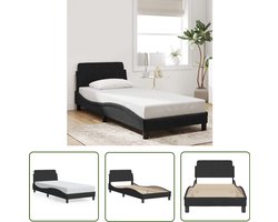 vidaXL Bedframe - Slaapcomfort - Bedframe met hoofdeinde Dover 90x190 cm fluweel zwart - Tweepersoon Bed - Boxspring - Design Bed