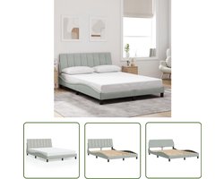 vidaXL Bedframe - Slaapcomfort - Bedframe zonder matras Hanko 120x200 cm fluweel lichtgrijs - Boxspring - Tweepersoonsbed - Fluweel Bed