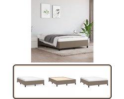 vidaXL Bedframe Taupe 140x190 cm - Stijlvol & Comfortabel Bedframe - Slaapcomfort - Tweepersoons Bed - Boxspring Bed - Houten Bed