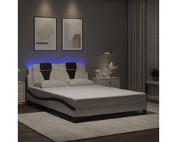 vidaXL - Bedframe - "Viana" - met - LED - zonder - matras - wit - en - zwart - 120x200 - cm