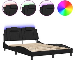 vidaXL - Bedframe - "Viana" - met - LED - zonder - matras - zwart - 120x200 - cm