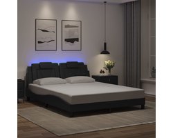 vidaXL - Bedframe - "Viana" - met - LED - zonder - matras - zwart - 160x200 - cm