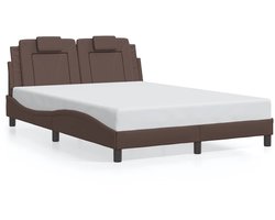 vidaXL - Bedframe - "Viana" - zonder - matras - kunstleer - bruin - 120x200 - cm
