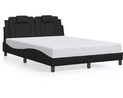 vidaXL - Bedframe - "Viana" - zonder - matras - kunstleer - zwart - 120x200 - cm