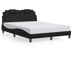 vidaXL - Bedframe - "Viana" - zonder - matras - kunstleer - zwart - 140x190 - cm