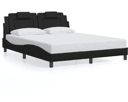vidaXL - Bedframe - "Viana" - zonder - matras - kunstleer - zwart - 160x200 - cm