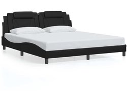 vidaXL - Bedframe - "Viana" - zonder - matras - kunstleer - zwart - 180x200 - cm