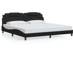 vidaXL - Bedframe - "Viana" - zonder - matras - kunstleer - zwart - 200x200 - cm