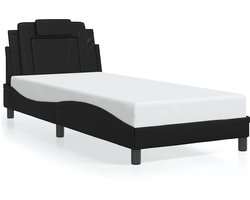 vidaXL - Bedframe - "Viana" - zonder - matras - kunstleer - zwart - 90x190 - cm