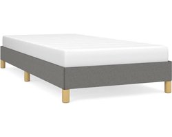vidaXL - Bedframe - zonder - matras - 100x200 - cm - stof - donkergrijs