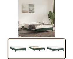 vidaXL - Bedframe - zonder - matras - 120x190 - cm - fluweel - donkergroen