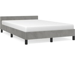 vidaXL - Bedframe - zonder - matras - 120x190 - cm - fluweel - lichtgrijs