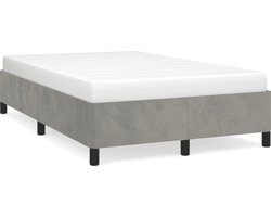 vidaXL - Bedframe - zonder - matras - 120x190 - cm - fluweel - lichtgrijs