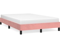 vidaXL - Bedframe - zonder - matras - 120x190 - cm - fluweel - roze