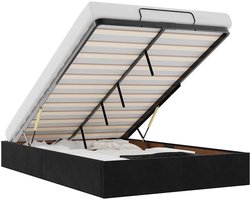 vidaXL - Bedframe - zonder - matras - 120x190 - cm - fluweel - zwart