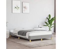 vidaXL - Bedframe - zonder - matras - 120x190 - cm - stof - lichtgrijs