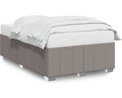 vidaXL - Bedframe - zonder - matras - 120x190 - cm - stof - taupe