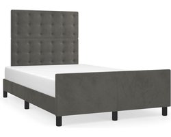 vidaXL - Bedframe - zonder - matras - 120x200 - cm - fluweel - donkergrijs