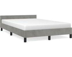 vidaXL - Bedframe - zonder - matras - 120x200 - cm - fluweel - lichtgrijs