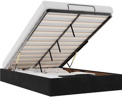vidaXL - Bedframe - zonder - matras - 120x200 - cm - fluweel - zwart