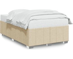 vidaXL - Bedframe - zonder - matras - 120x200 - cm - stof - crèmekleurig