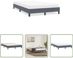 vidaXL Bedframe zonder matras 120x210 cm fluweel donkergrijs - Bed Frame - Donkere Kleuren - Fluweel Bed - Tweepersoons Bed - Boxspring Alternatief
