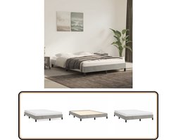 vidaXL - Bedframe - zonder - matras - 140x200 - cm - fluweel - lichtgrijs