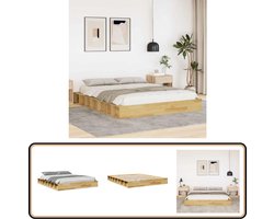 vidaXL - Bedframe - zonder - matras - 140x200 - cm - massief - hout - eiken