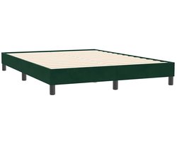 vidaXL - Bedframe - zonder - matras - 140x210 - cm - fluweel - donkergroen