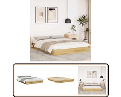 vidaXL - Bedframe - zonder - matras - 150x200 - cm - massief - hout - eiken